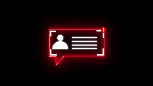 Glow Identification card, ID Card icon animation. parsons verify icon, profile verify account icon. profile, user icon 4k animation.
