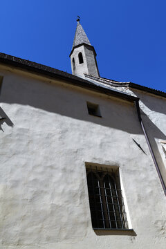 Church of the Apostles in the historic village of Chiusa (Klausen), in South Tyrol, late Gothic architecture dating back to the 15th century