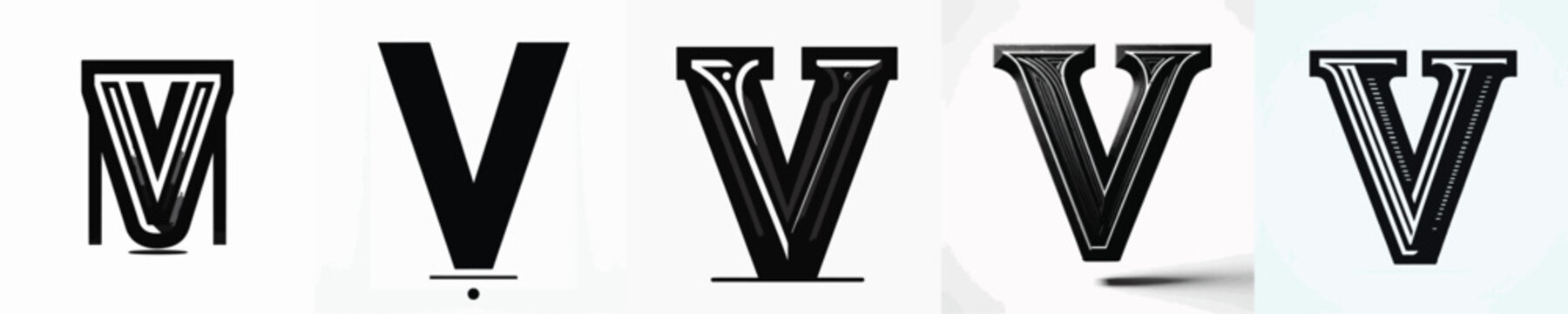 Vector silhouette of alphabet V