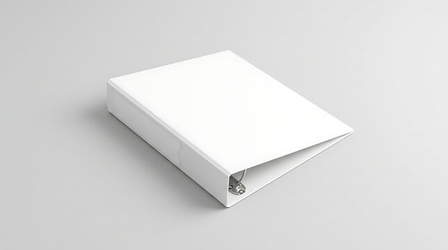 Isolated white ring binder mockup for corporate identity presentation, stationery branding display, office filing system