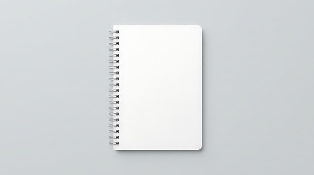Top view blank wire bound spiral notebook mockup for school or office stationery branding and academic study notes
