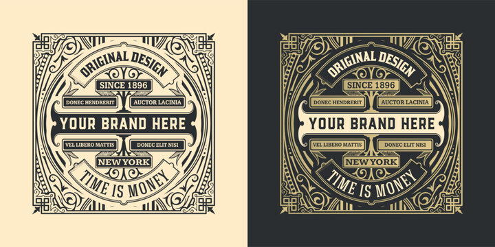 Vintage decorative label