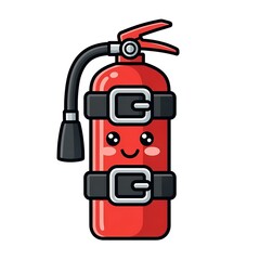 Naklejka premium Cute red robot character with smiling face vector illustration.