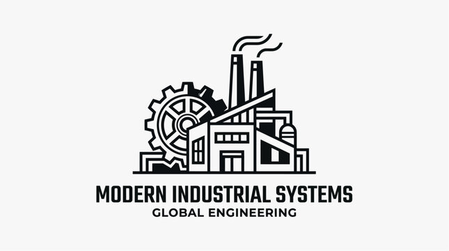 Modern industrial systems engineering logo design.