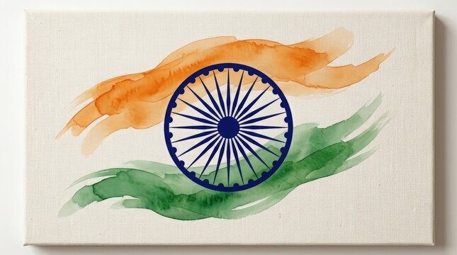 Indian flag inspired art on canvas