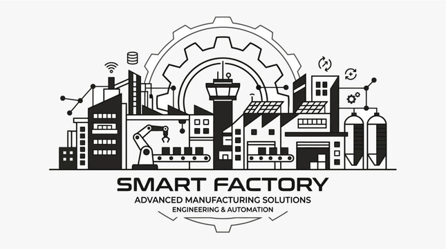 Smart factory industrial engineering concept.