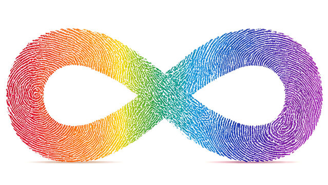 Rainbow Infinity Symbol Fingerprint for Autism Awareness