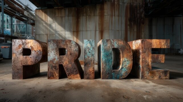 Pride celebration art installation urban space sculpture daylight