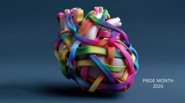 Colorful heart art for pride month 2026 from digital creation studio