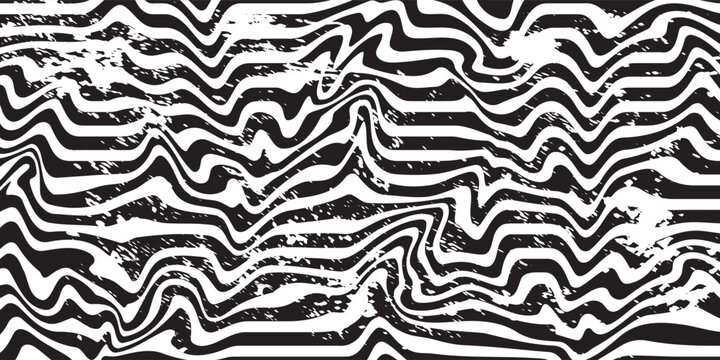 Wavy Seamless Trippy Patterns in Psychedelic Colors. Abstract Vector Swirl Backgrounds. 1970 Aesthetic Textures with Flowing Waves
