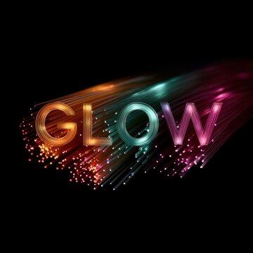 Vibrant glow effects in abstract art digital space conceptual design