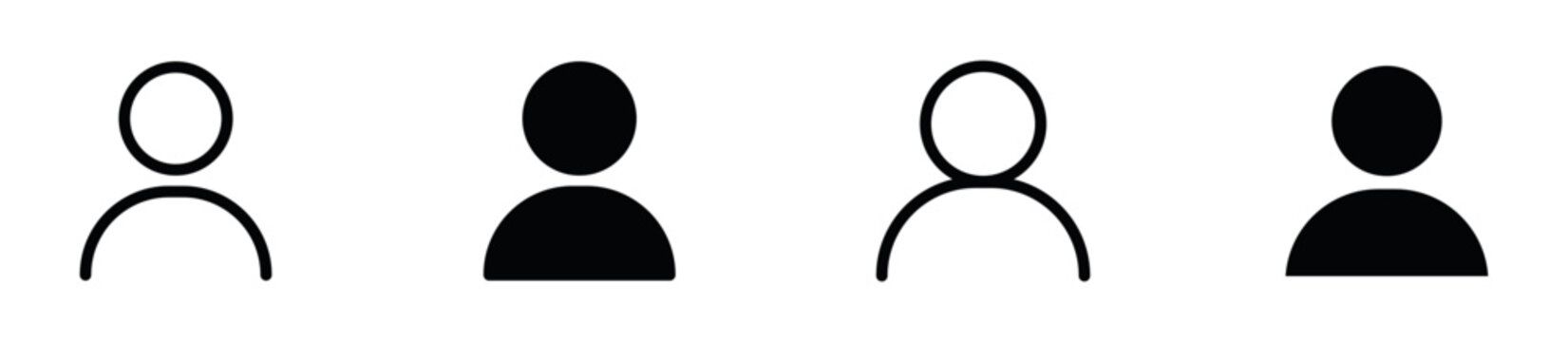 User Profile Icon Set. Account, Customer and Personal Identity Icons. Vector Illustration.