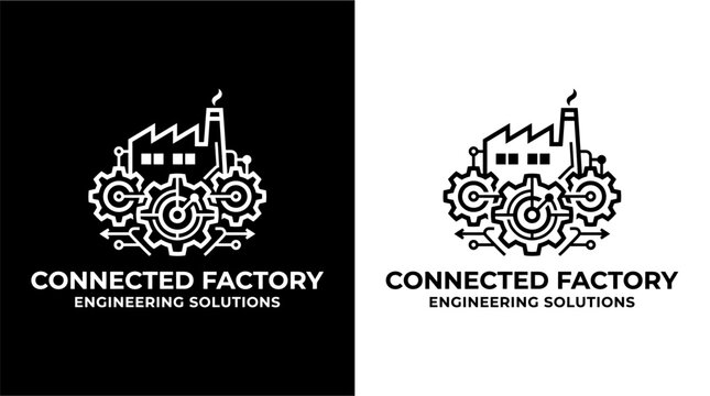 Industrial engineering logo with gear design.