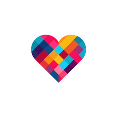 Obraz premium Abstract Colorful Heart Icon Design