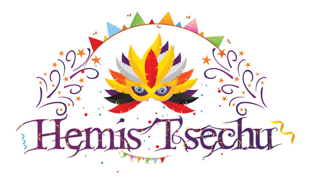 Ladakh Hemis Tsechu Buddhist Festival Vector Typography 