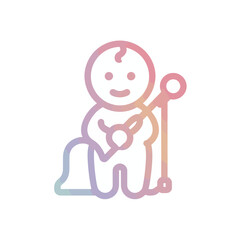 Fototapeta premium Baby Icon Holding a Stethoscope on Transparent Background