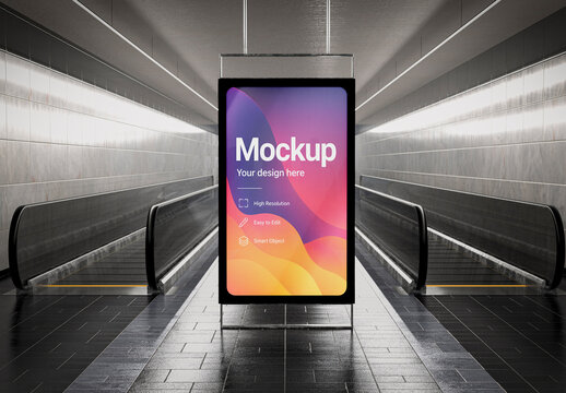 Subway Digital Billboard Mockup PSD Template