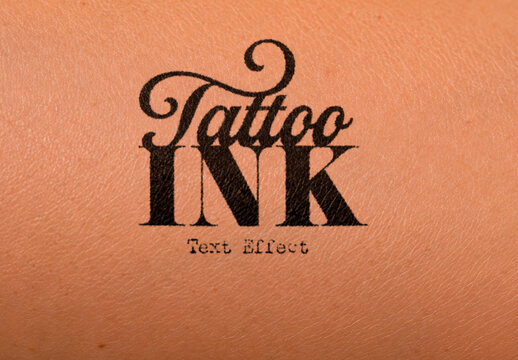 Realistic Tattoo Ink Text Effect PSD Template
