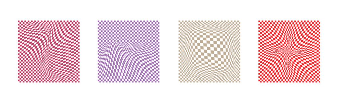 Abstract Wave Pattern Set &ndash; Op Art Geometric Backgrounds and Modern Decorative Vector Collection.eps10