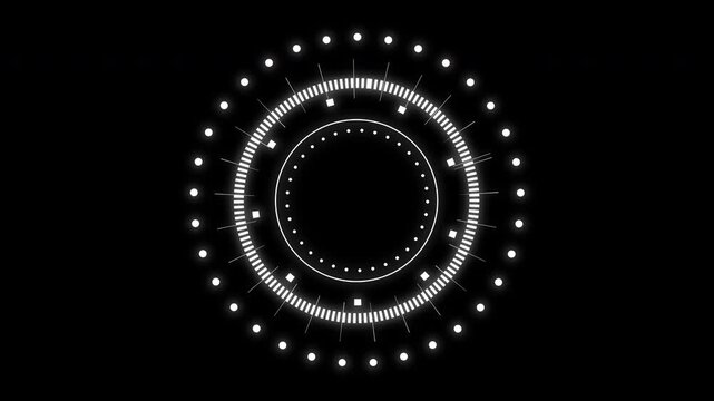 Looping  Circle elements HUD technological digital infographic, Target circle 2D HUD animation 4k