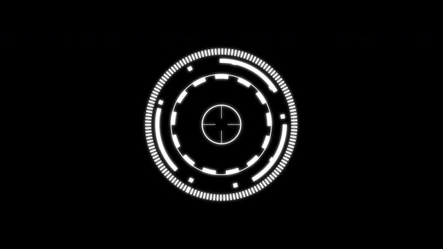 HUD Circle User interface  technological futuristic look,  Target circle 2D HUD 4k