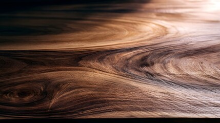 Fototapeta premium A minimalist wooden surface features warm tones and rich grain providing a clean and elegant background for interior design