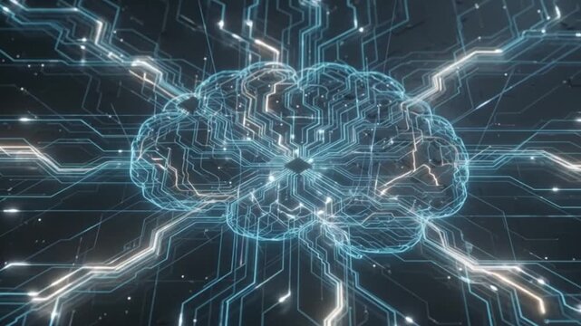 Advanced AI Brain Ecosystem with Intelligent Data Streams and Luminous Neural Networks 4K Loop