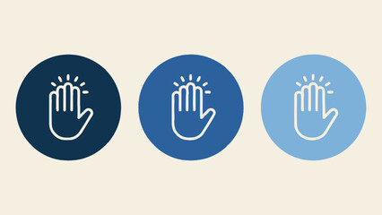 Obraz premium Hand giving thumbs up with light bulb icon inside three different colored circles