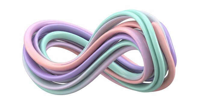 Colorful 3d infinity mobius loop design