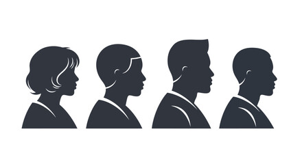 Fototapeta premium Diverse Group of People Profile Silhouettes Representing Humanity.