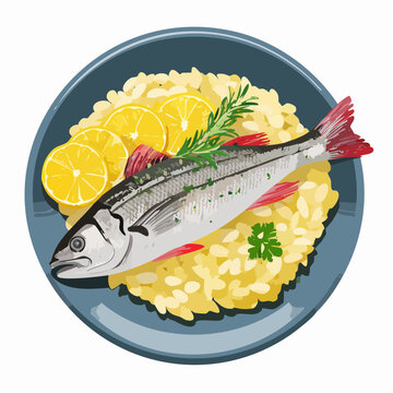 Wolfsbarsch auf Safran-Fenchel-Risotto
