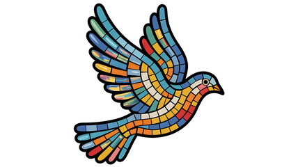 Fototapeta premium Vector illustration of an abstract eagle bird with decorative floral wings in a vintage cartoon style
