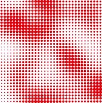 Abstract red halftone pattern background with gradient dots a high contrast featuring a composed of varying sizes of circular