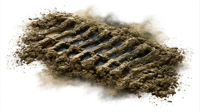 Tire track mud dirty wheel print wet soil texture offroad trail brown dirt background grunge imprint vehicle mark rugged ground muddy pattern soil splash Tire track mud dirty wheel print wet soil