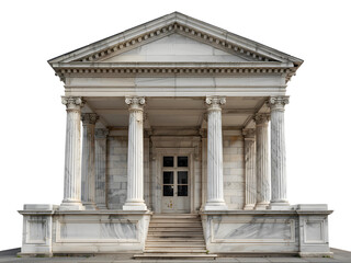 Fototapeta premium Classic Neoclassical Building Facade with Grand Columns in Monochrome Elegance