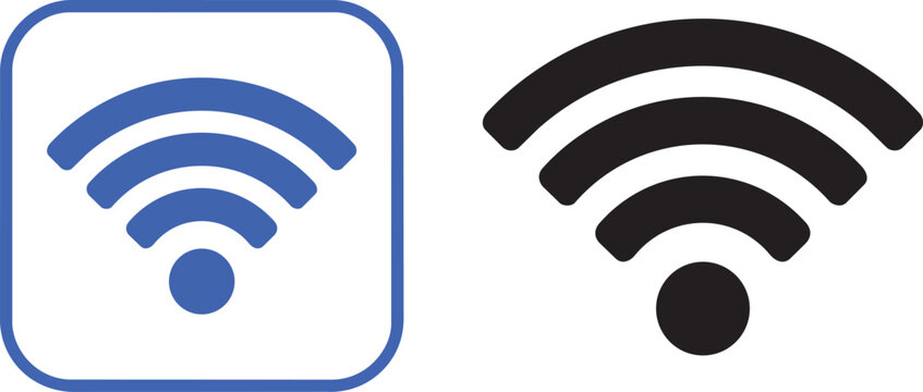 WiFi Wireless Internet Signal Flat Icon for Apps and Network Connection Vector