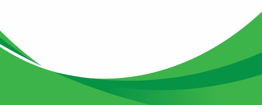 Green banner background. Green abstract header with rounded lines for web banner or poster.