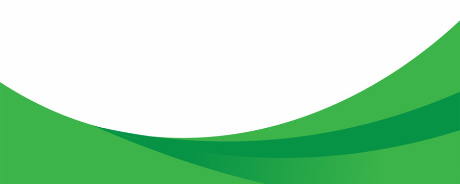 Green banner background. Green abstract header with rounded lines for web banner or poster.