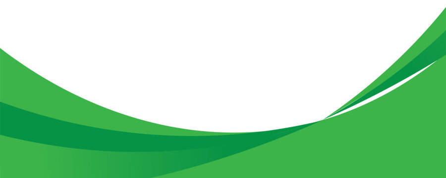 Green banner background. Green abstract header with rounded lines for web banner or poster.