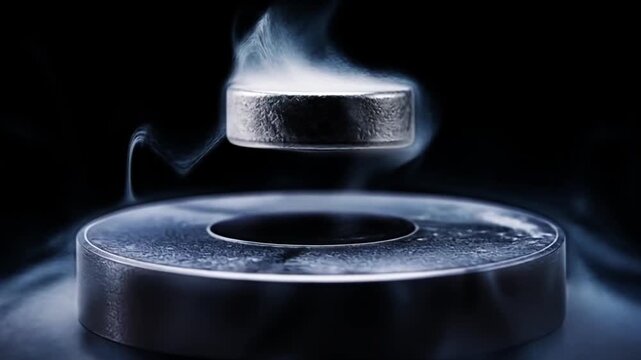 Meissner effect superconductor levitating above magnet, quantum physics science macro