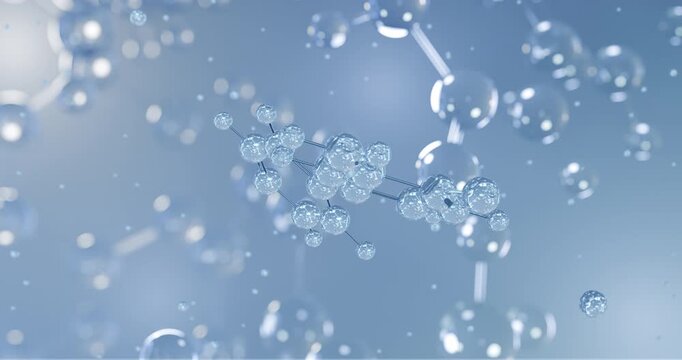 Amrinone rotating 3D model of cardiotonic agent, seamless looped video
