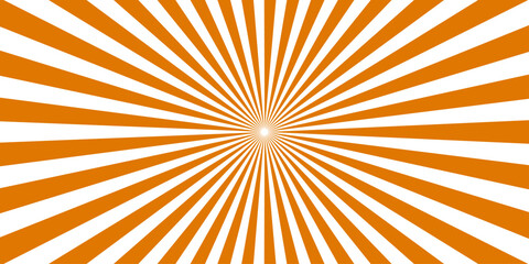 Obraz premium Orange and white sunburst radial lines pattern emanating from a central point on a white background vector
