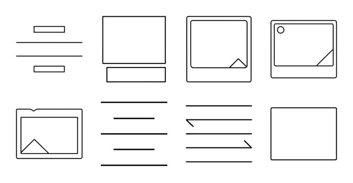Flat design document and folder icons set - Minimalist vector icons showing documents, folders, and file types in flat design style for web or app use.