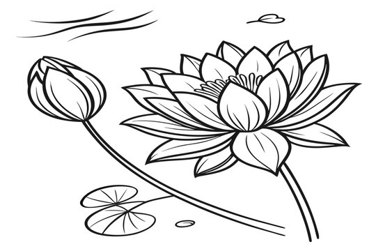 coloring page line art the bitterroot flower black vector