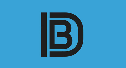 Modern minimalist letter B monogram logo on blue background © Asri