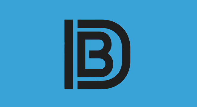 Modern minimalist letter B monogram logo on blue background