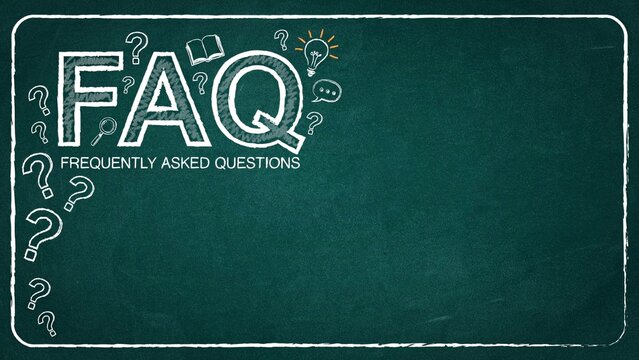 FAQ frequently asked questions written on chalkboard for customer support, help desk and business communication concepts