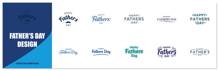 Happy fathers day design, collection of typography logos and badges for fathers day celebration. © masuk stock