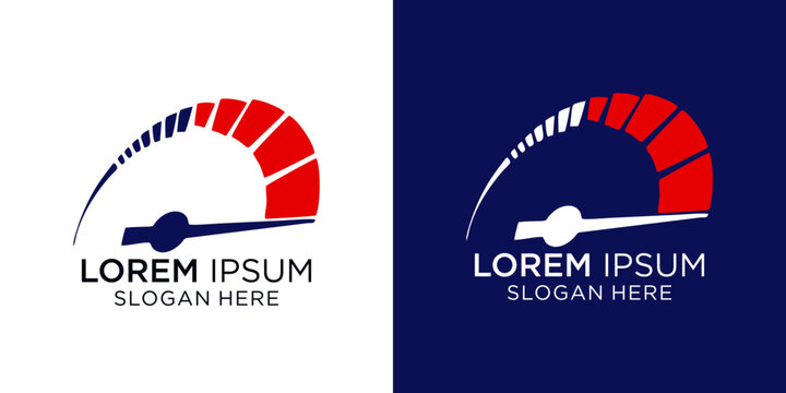 SPEED LIMIT logo design, Speedometer logo concepts with car and customizable slogan
