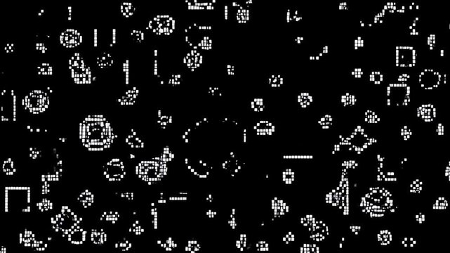 Conway Game of Life cellular automaton evolving, mathematical simulation abstract background seamless loop